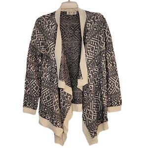 Pink Rose Waterfall Cardigan Sweater, Medium